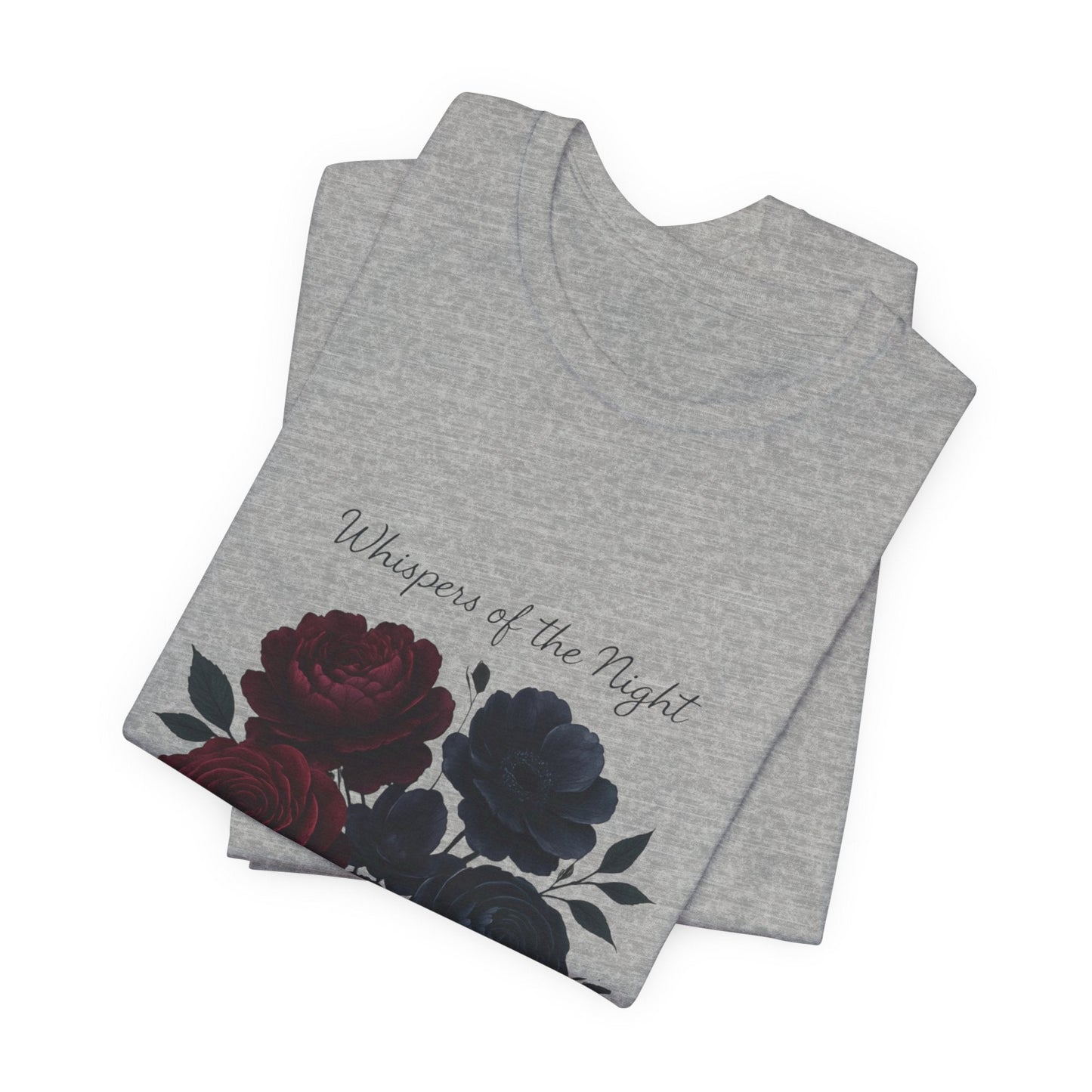 Whispers of the Night floral bouquet T-Shirt | dark roses Printify