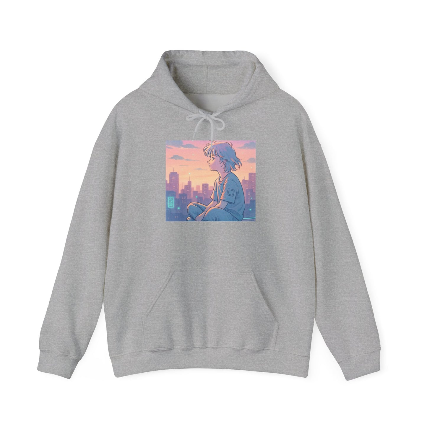 Hooded Sweatshirt Lofi/Vaporwave Design - Oceanfront Products