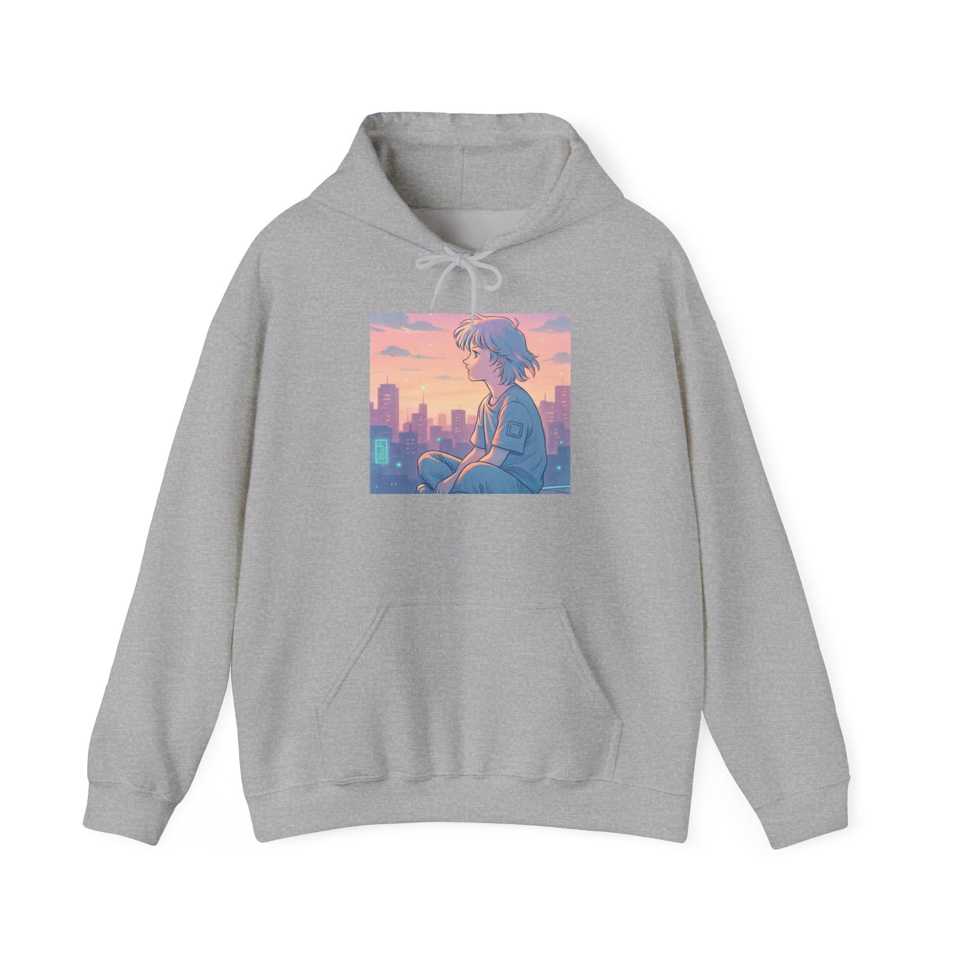 Hooded Sweatshirt Lofi/Vaporwave Design - Oceanfront Products
