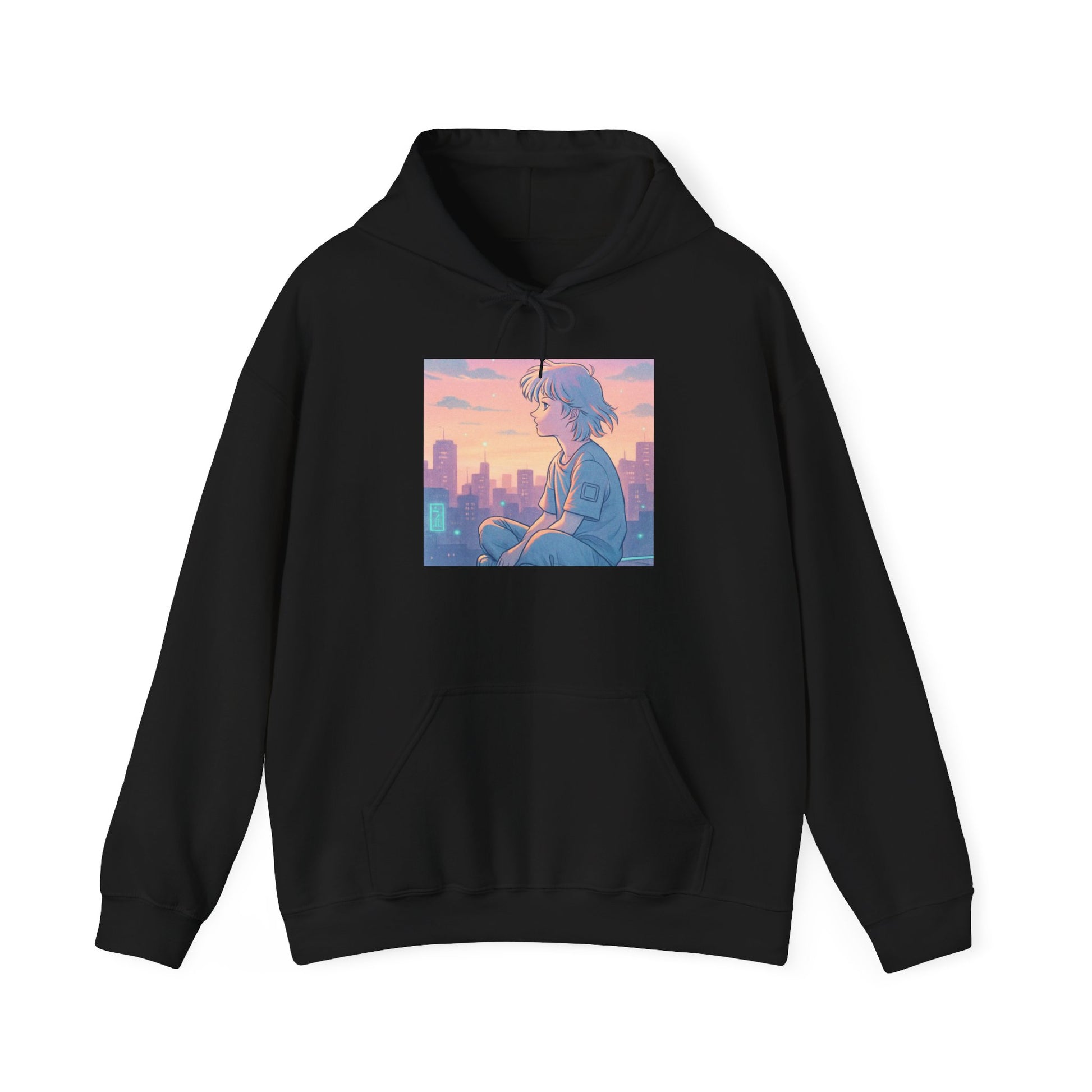 Hooded Sweatshirt Lofi/Vaporwave Design - Oceanfront Products