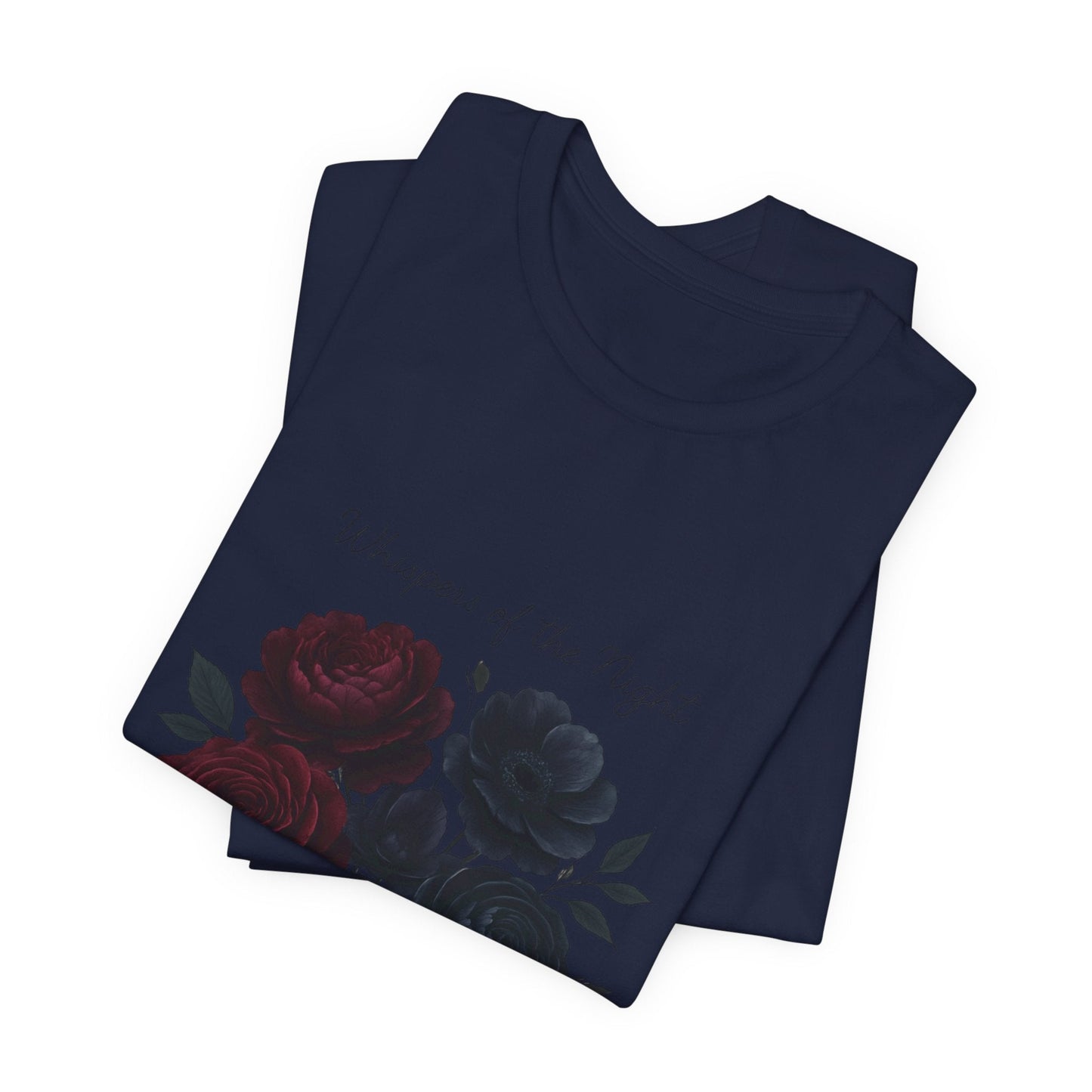 Whispers of the Night floral bouquet T-Shirt | dark roses Printify