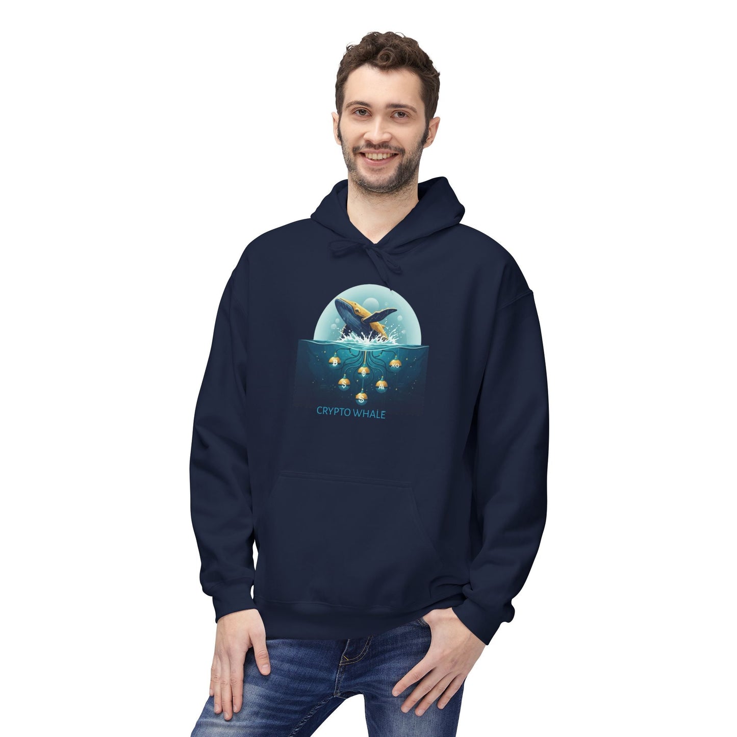 Hooded Sweatshirt - Crypto Whale 'Depths of Decentralization' Printify