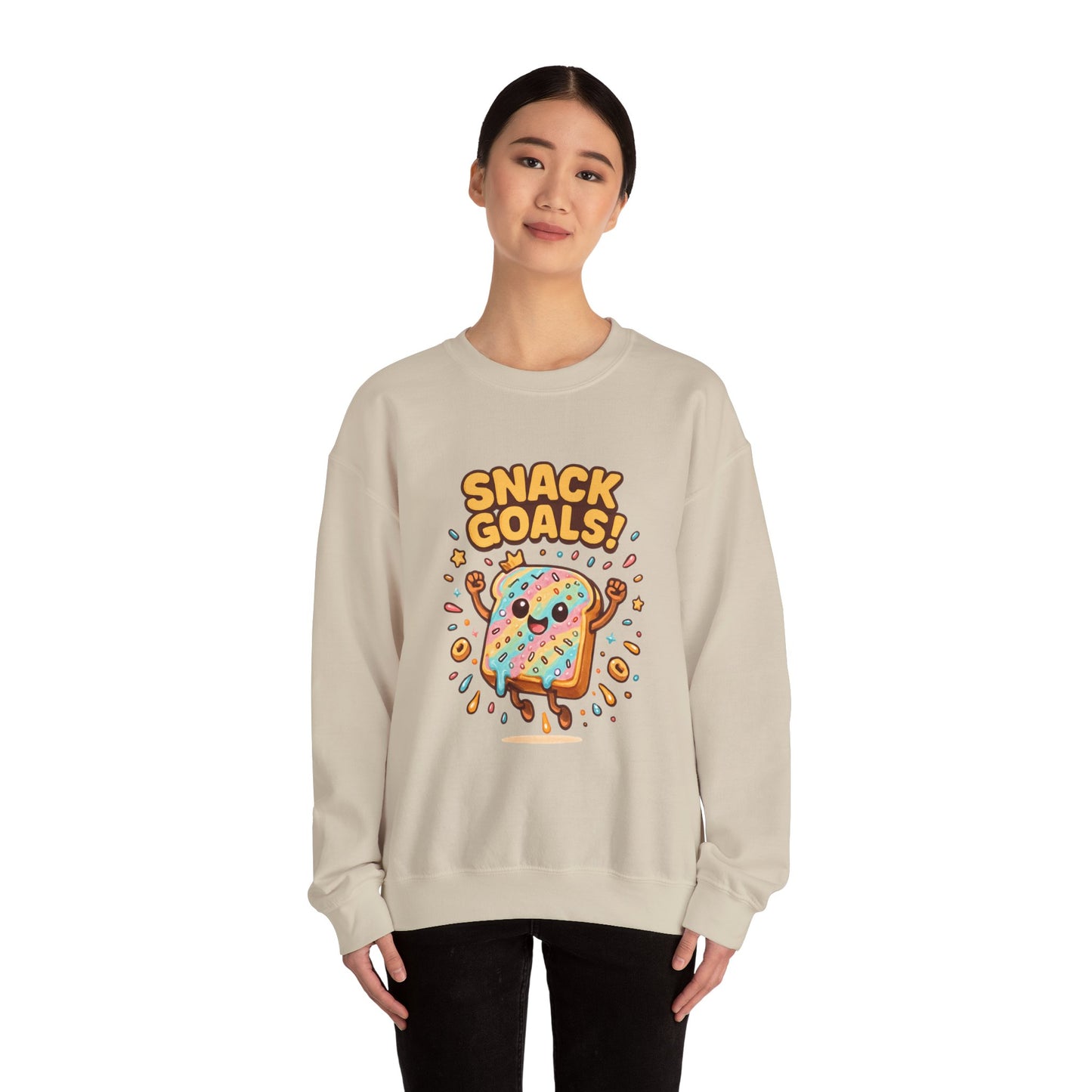 Snack Goals Sweatshirt, Foodie Gift, Comfortable Crewneck, Unisex Jumper, Funny - Oceanfront Products