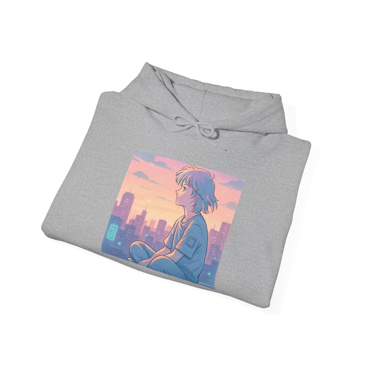 Hooded Sweatshirt Lofi/Vaporwave Design - Oceanfront Products