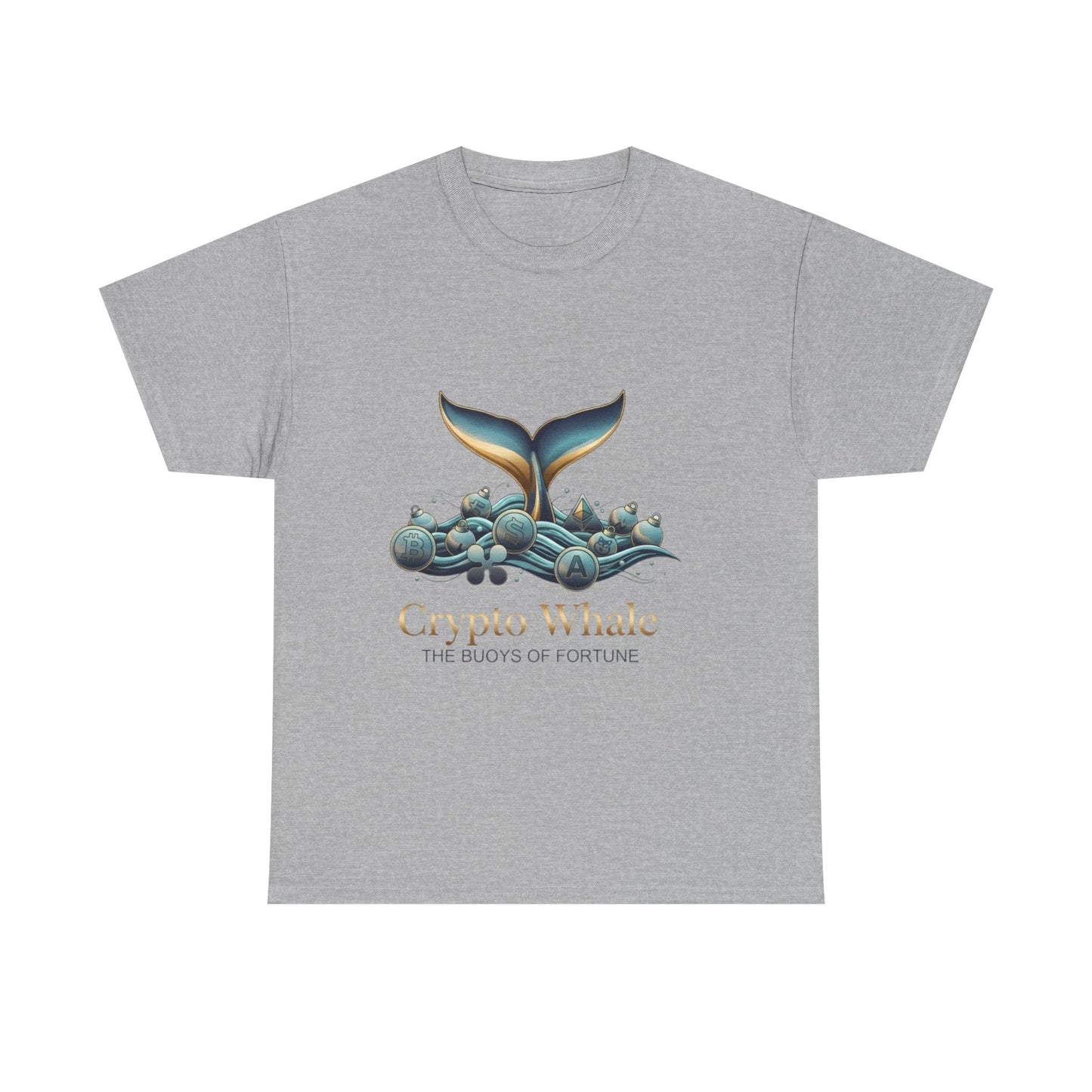 Crypto Whale T-Shirt — "Crypto Whale: The Buoys of Fortune" Graphic Tee Printify