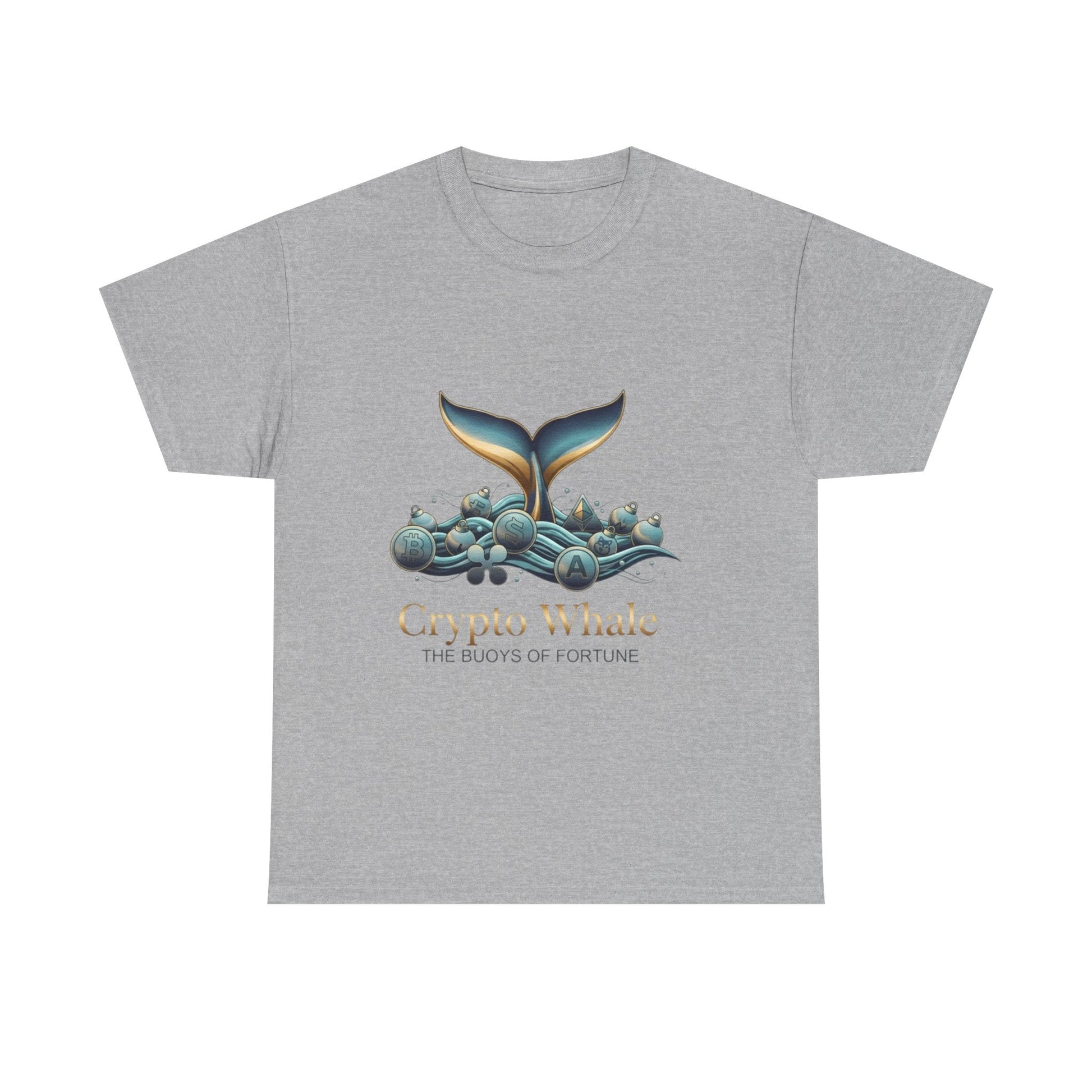 Crypto Whale T-Shirt — "Crypto Whale: The Buoys of Fortune" Graphic Tee Printify