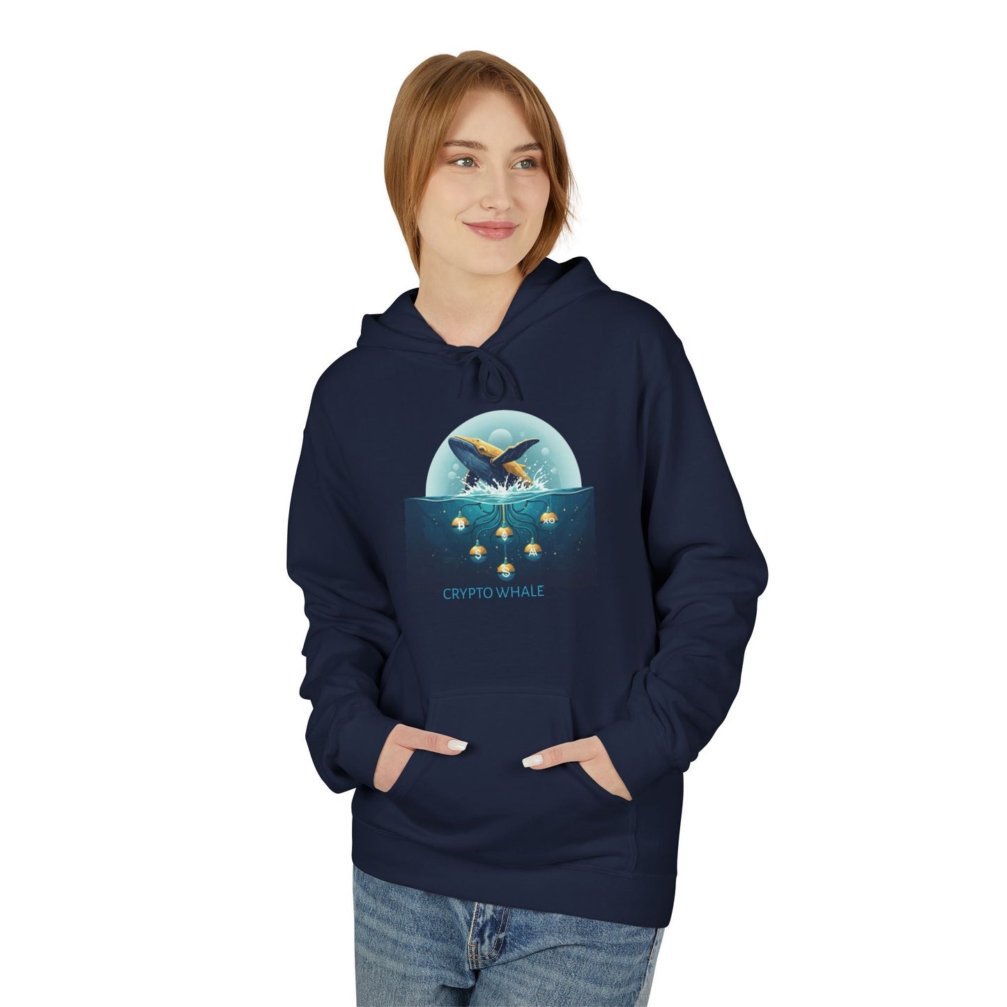 Hooded Sweatshirt - Crypto Whale 'Depths of Decentralization' Printify