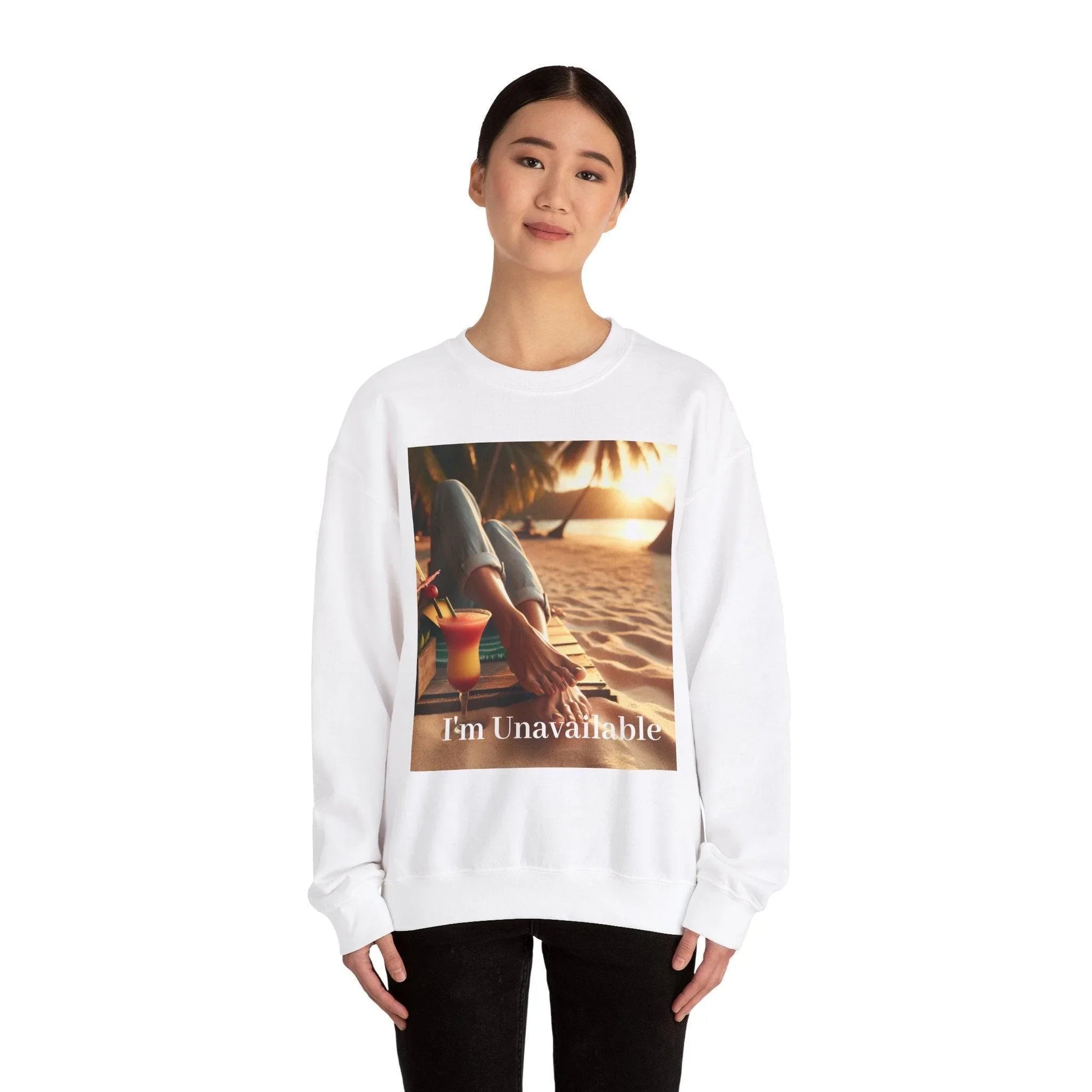 Sand Beach Woman Feet Crewneck Sweatshirt - Oceanfront Products