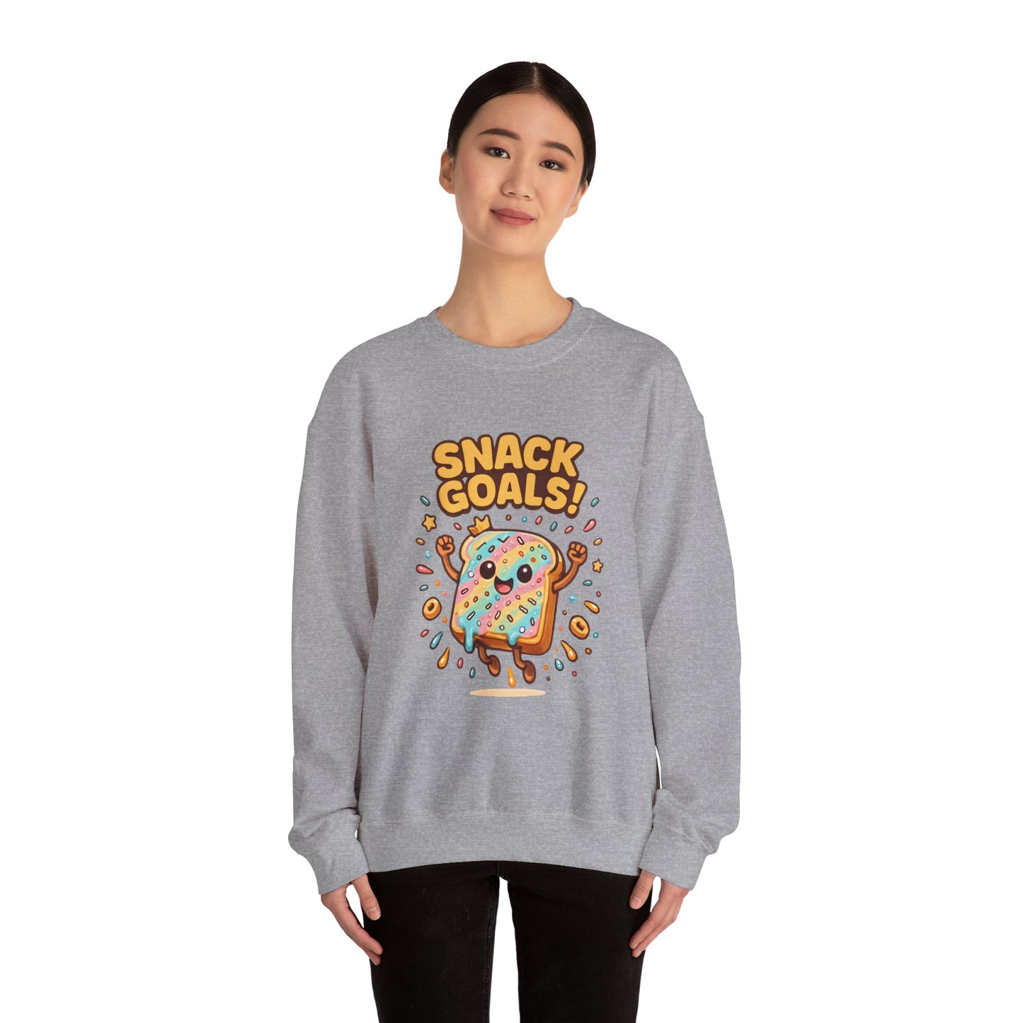 Snack Goals Sweatshirt, Foodie Gift, Comfortable Crewneck, Unisex Jumper, Funny - Oceanfront Products