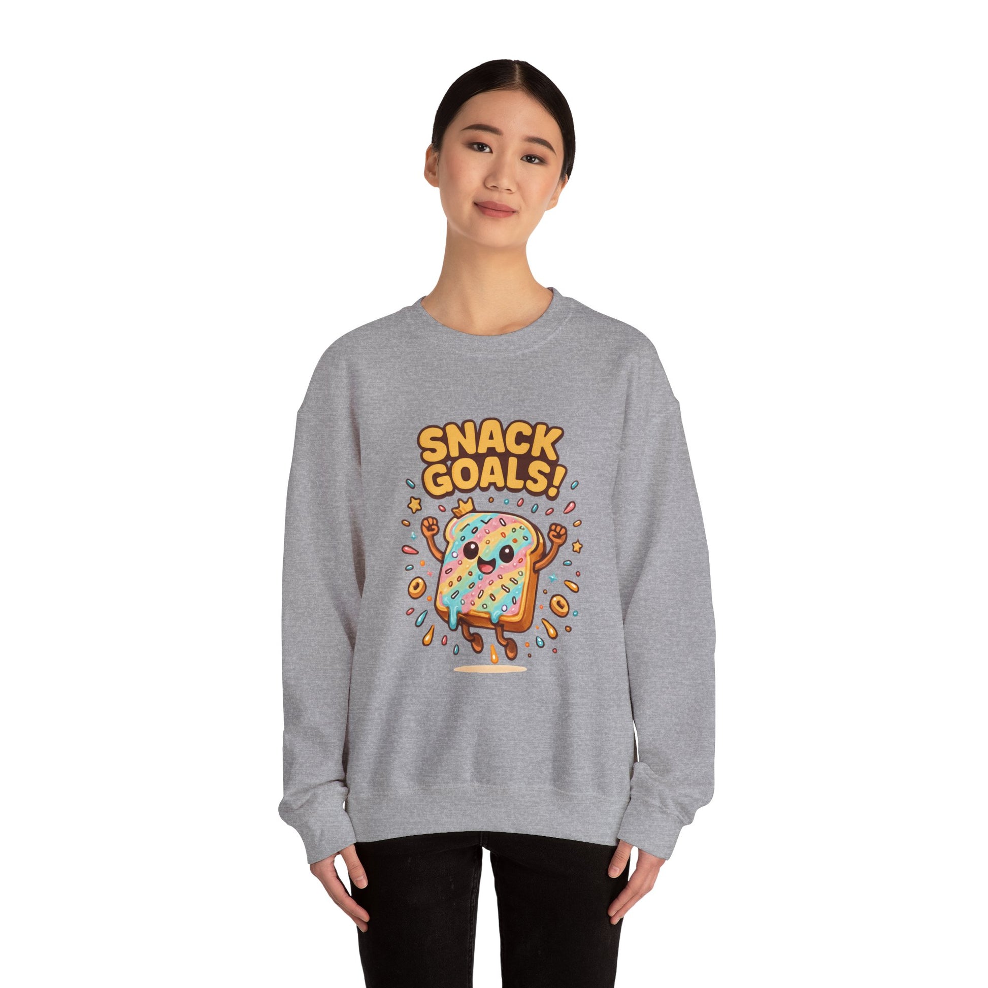 Snack Goals Sweatshirt, Foodie Gift, Comfortable Crewneck, Unisex Jumper, Funny - Oceanfront Products