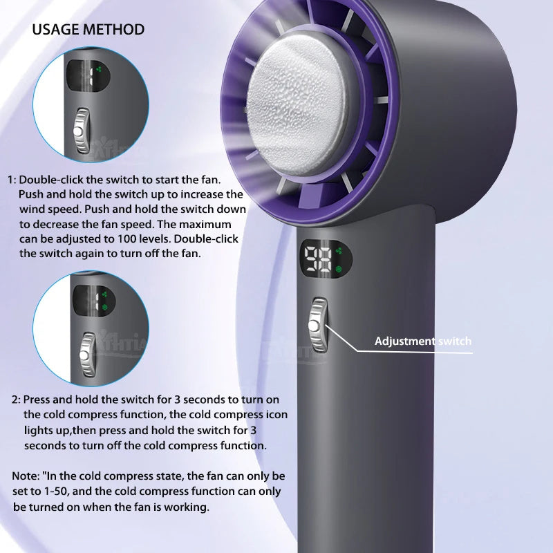 Oceanfront™ TurboCool Mini Handheld Fan — 3-Speed Rechargeable Breeze - Oceanfront Products