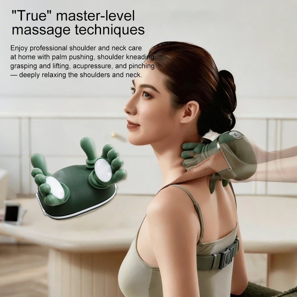 Electric Neck Shoulder Muscle Massager Cervical Spine Kneading Massage Relieve Fatigue Relax Tools Bionic Finger Silicone Soft