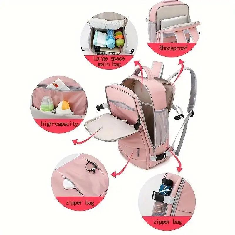 Large Capacity Women's Bag Journey Multifunction Waterproof Backpack With Shoe Storage Multilayer Travel Backpack - Oceanfront Products