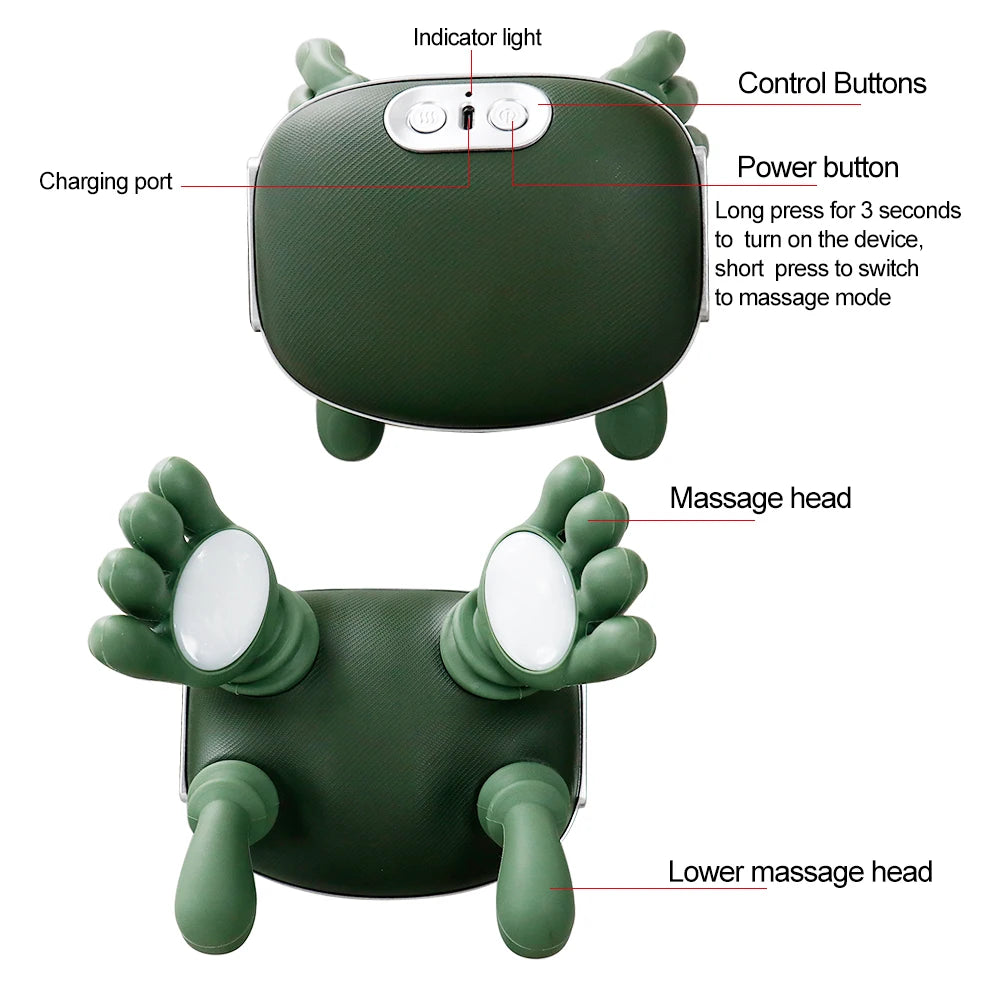 Electric Neck Shoulder Muscle Massager Cervical Spine Kneading Massage Relieve Fatigue Relax Tools Bionic Finger Silicone Soft