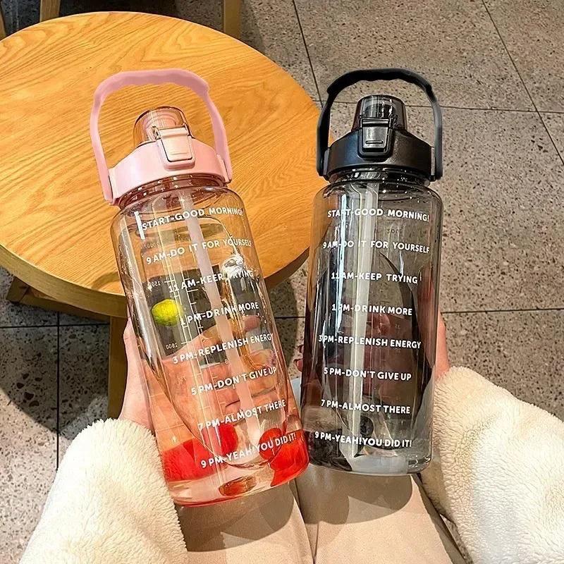 Stay Hydrated with Large Portable Travel Bottles Featuring Motivational Marks - Oceanfront Products