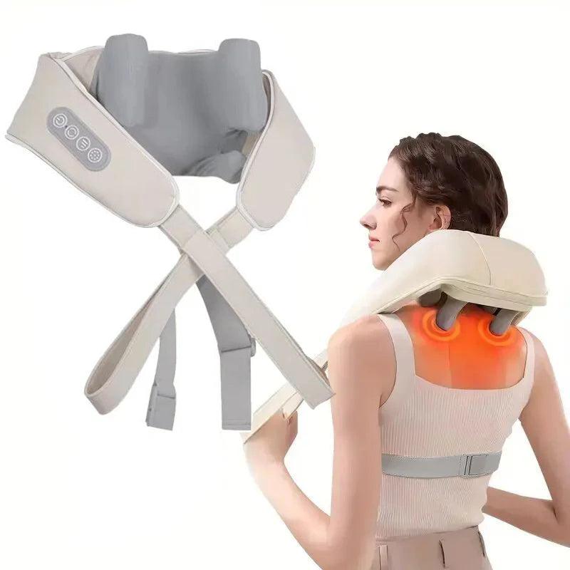 Neck Massager with low Heat Back Shoulder Massager Area Coverage Bionic kneading Wireless Massage - Oceanfront Products