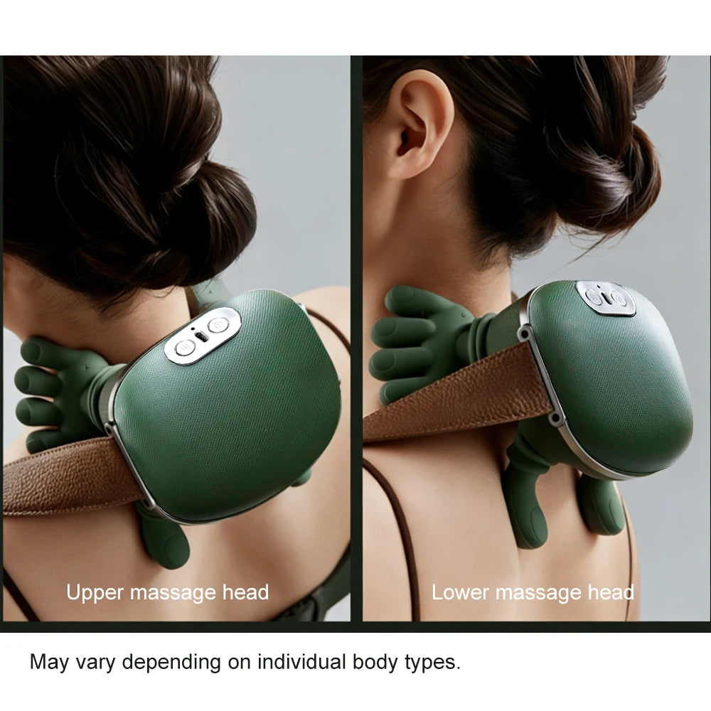 Electric Neck Shoulder Muscle Massager Cervical Spine Kneading Massage Relieve Fatigue Relax Tools Bionic Finger Silicone Soft