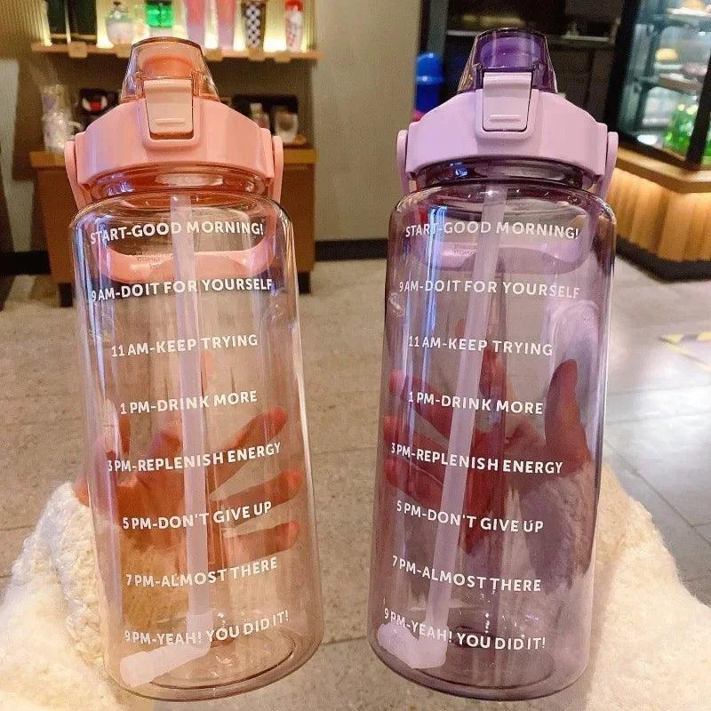 Stay Hydrated with Large Portable Travel Bottles Featuring Motivational Marks - Oceanfront Products