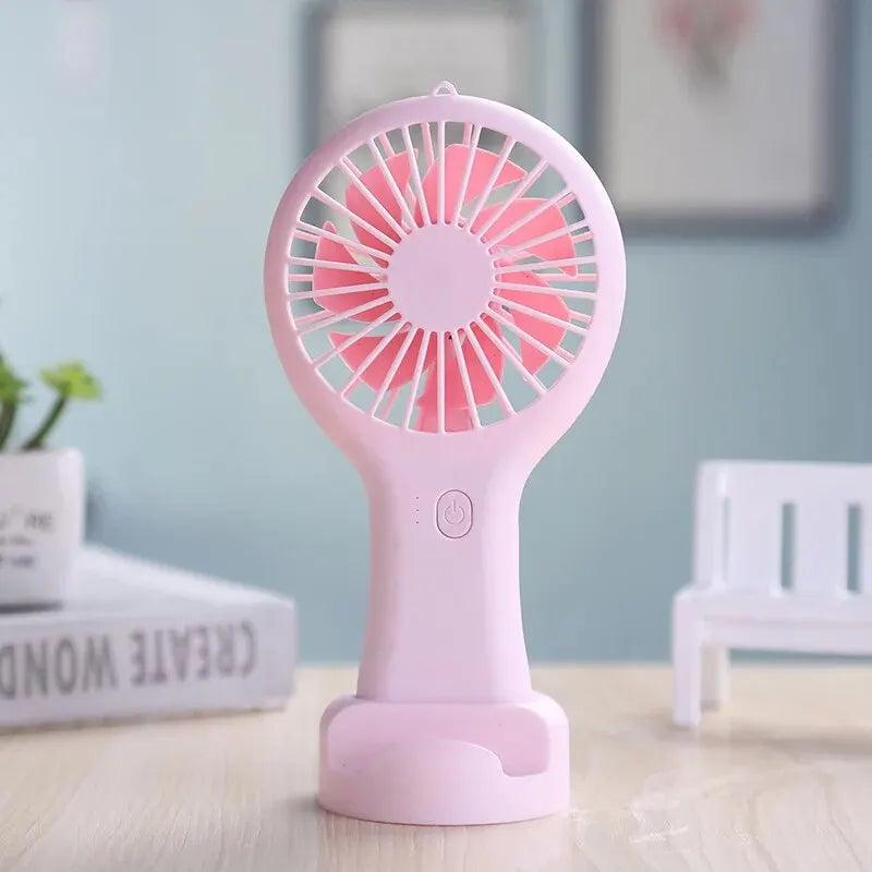 Creative Mini Handheld Small Fan USB Charging Portable 3 Speed High Wind Desktop Office Travel Pocket Fan Student Quiet Chroma - Oceanfront Products