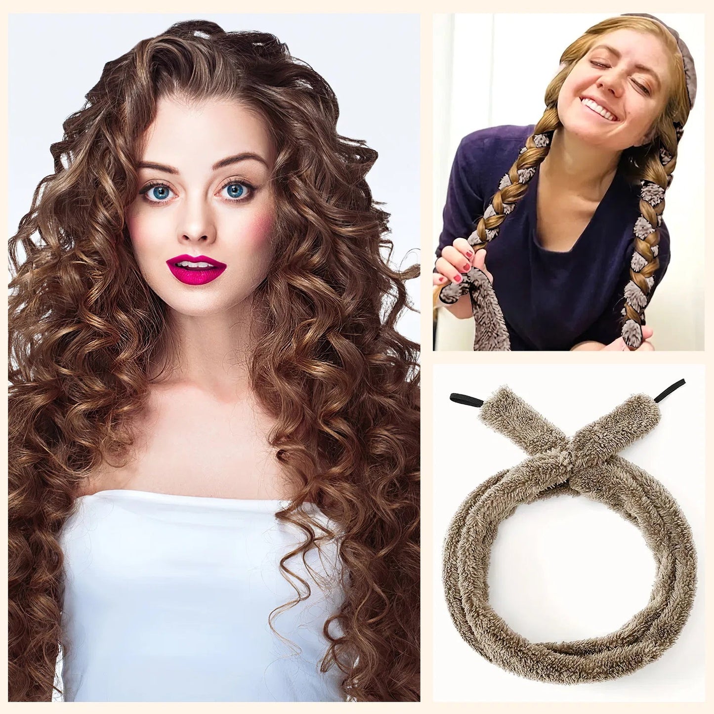 Satin Heatless Curler for Soft Waves, Overnight Curls for All Hair ... Oceanfront Products