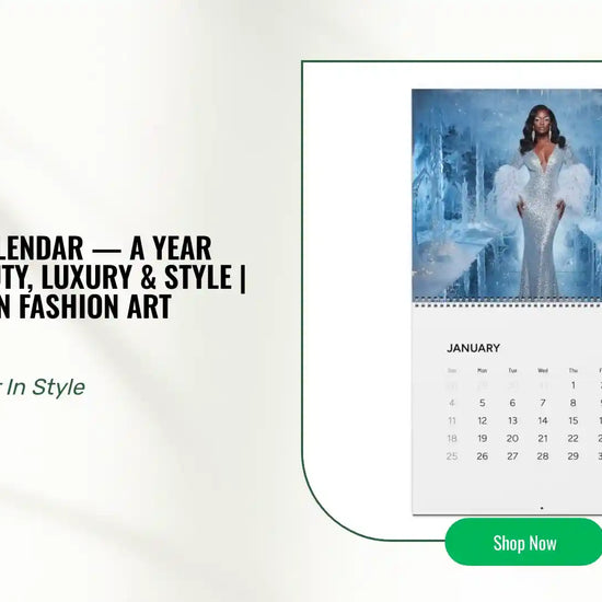 2026 Glam Calendar &mdash; A Year of Black Beauty, Luxury &amp; Style | Limited Edition Fashion Art Calendar by@Outfy