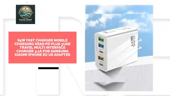 65w Fast Charger Mobile Charging Head Pd Plus 3usb Travel Multi Interface Charger 3.1A For Samsung Xiaomi Iphone Eu Us Adapter by@Outfy