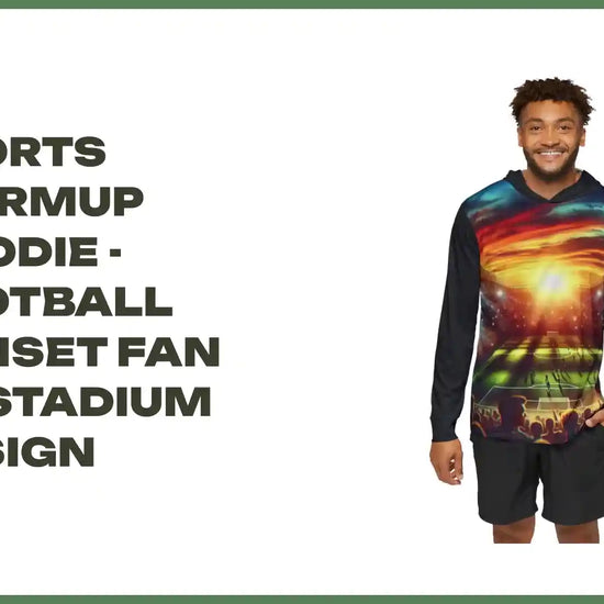 Sports Warmup Hoodie - Football Sunset Fan at Stadium Design by@Outfy