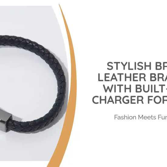 Stylish Braided Leather Bracelets with Built-in USB Charger for Phones by@Outfy