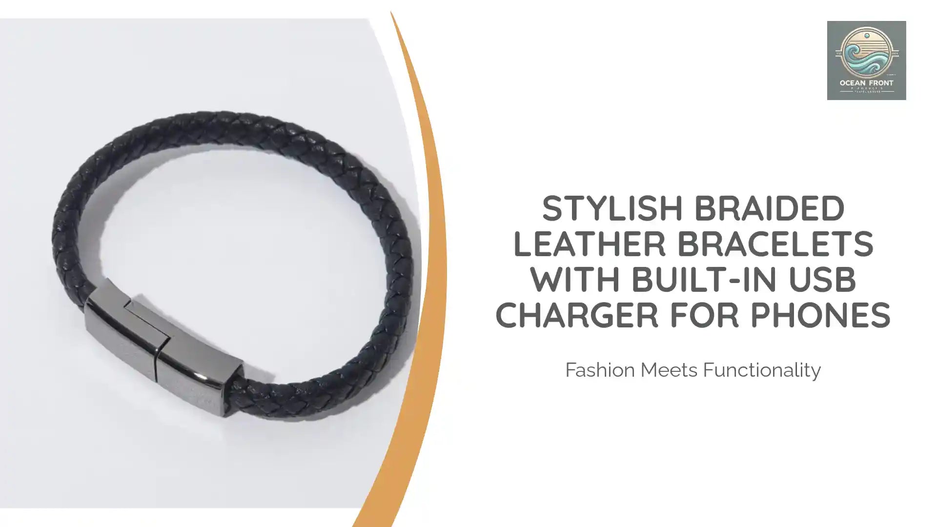 Stylish Braided Leather Bracelets with Built-in USB Charger for Phones by@Outfy