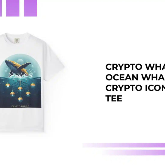 Crypto Whale T-Shirt &mdash; Ocean Whale &amp; Gold Crypto Icons Graphic Tee by@Outfy